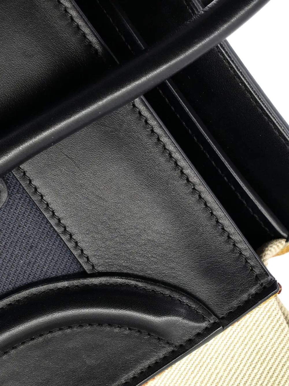 Pre-owned Celine Luggage Bag Canvas And Leather Mini Satchel In Blue