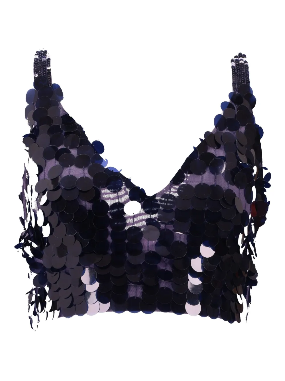 P.A.R.O.S.H. Top crop con paillettes - Blu