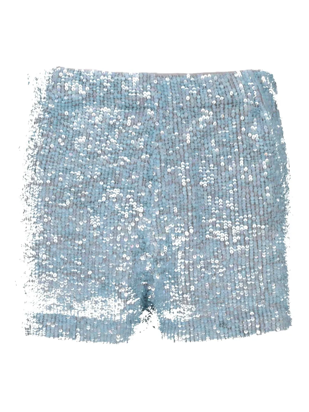 P.a.r.o.s.h High-shine Sequin Embellished Elastic Shorts In Blue