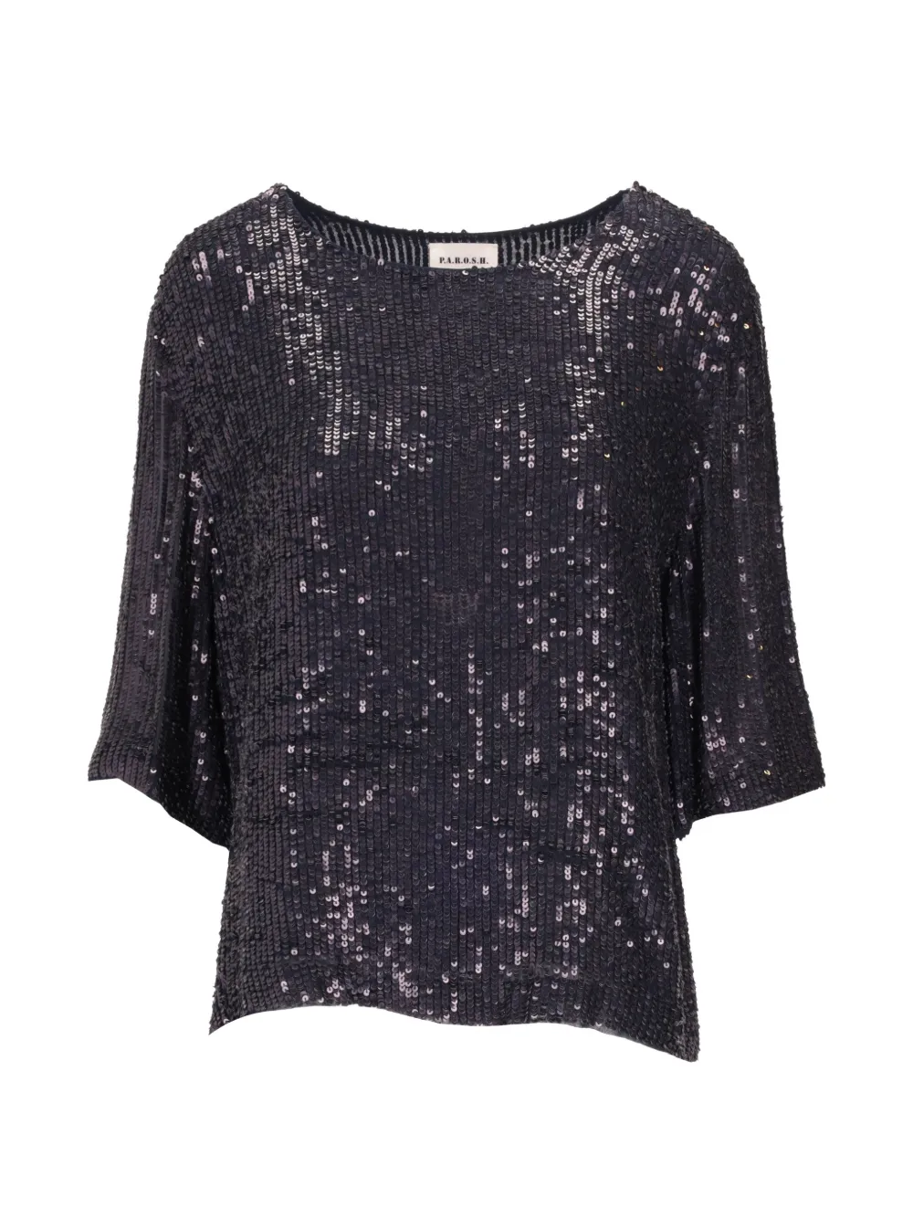 P.A.R.O.S.H. sequin-embellished short-sleeve T-shirt - Nero