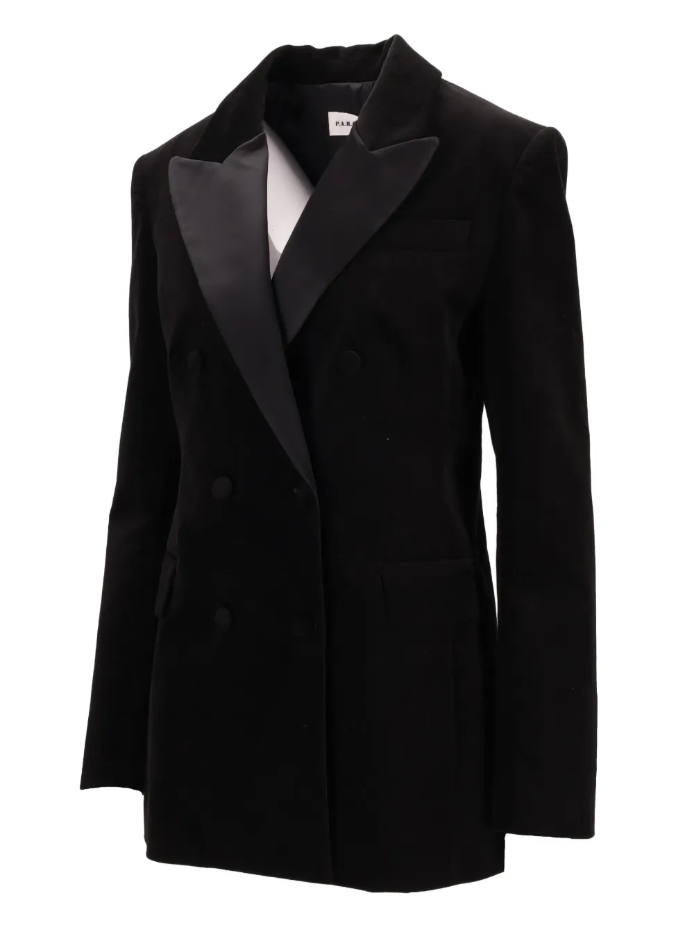 P.a.r.o.s.h Tailored Jacket With Padded Shoulders And Pockets In Black