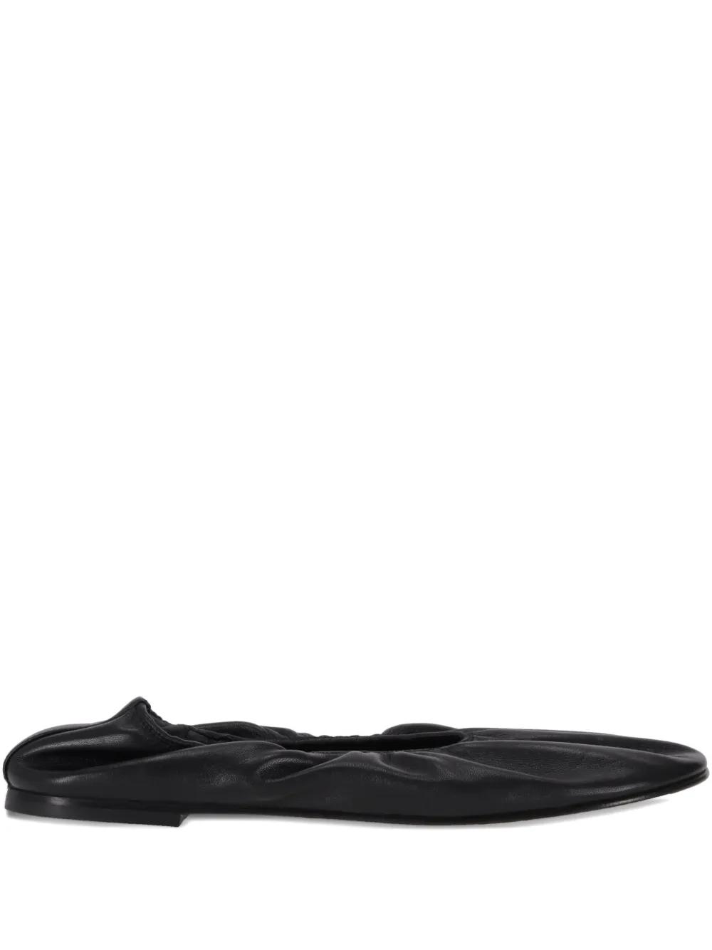 Dear Frances Scrunch-effect Ballet Flats In Black