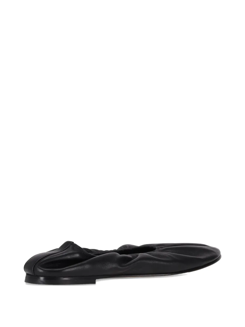 Dear Frances Scrunch-effect Ballet Flats In Black
