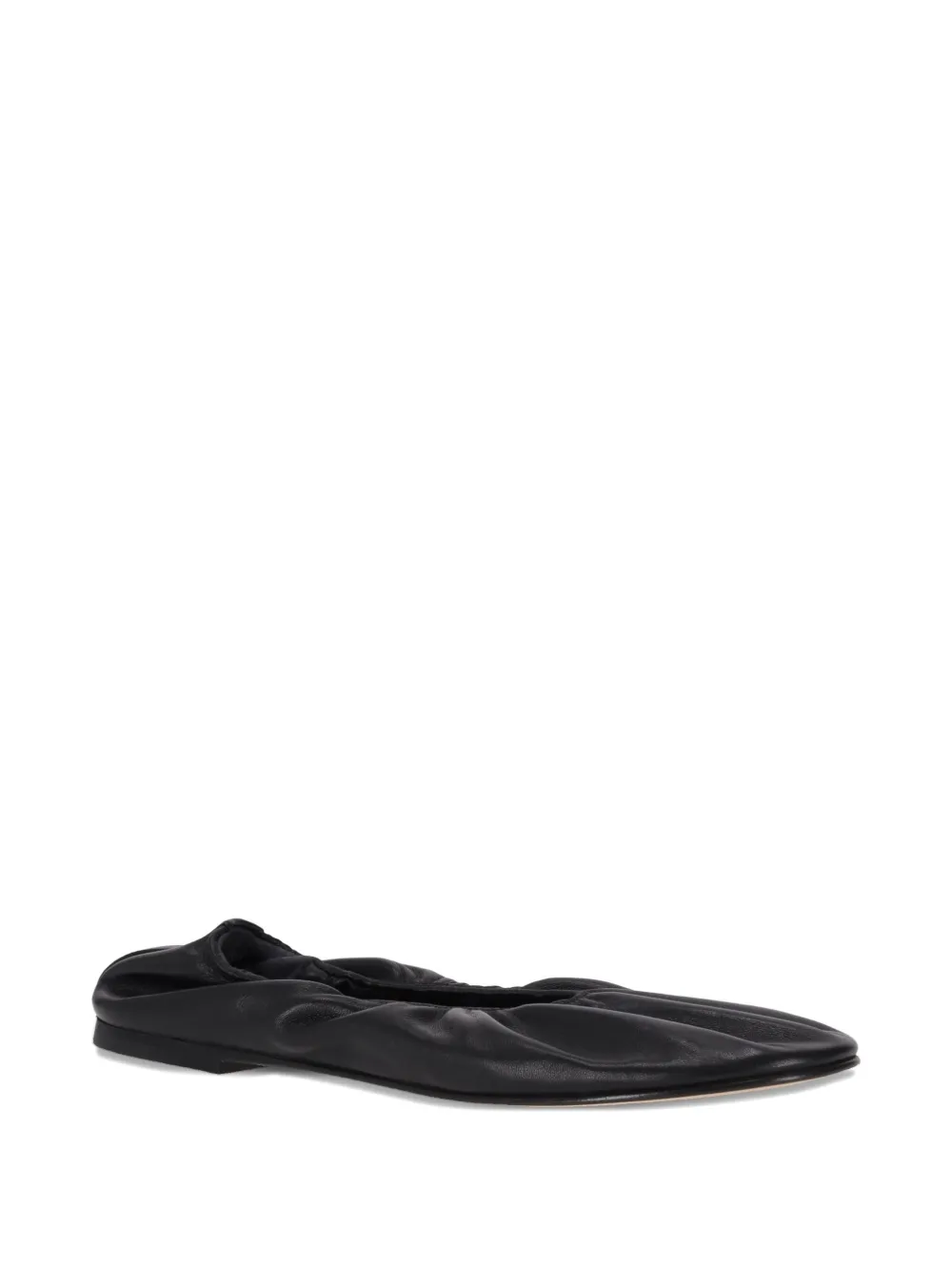Dear Frances Scrunch-effect Ballet Flats In Black