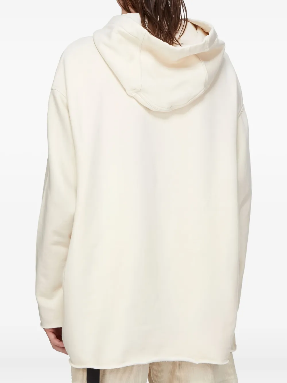 Rick Owens Beige Long Sleeves Logo Hoodie In Neutral