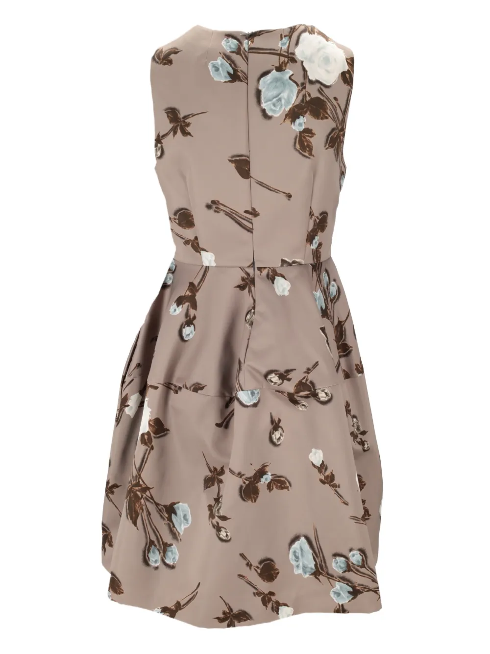 P.a.r.o.s.h Floral-embellishment Midi Dress In Neutral