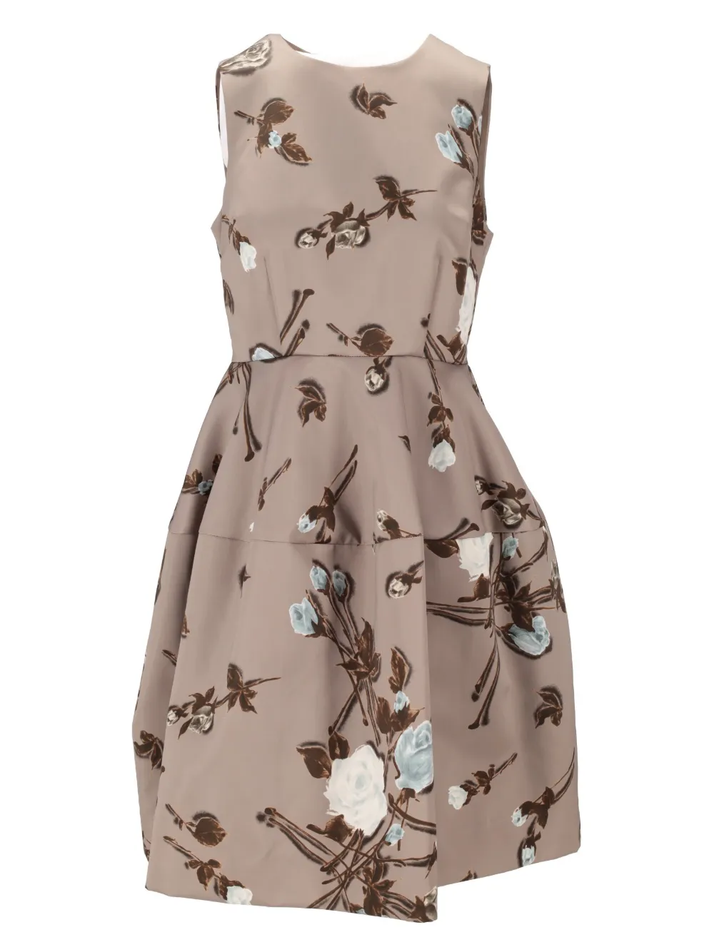 P.a.r.o.s.h Floral-embellishment Midi Dress In Neutral