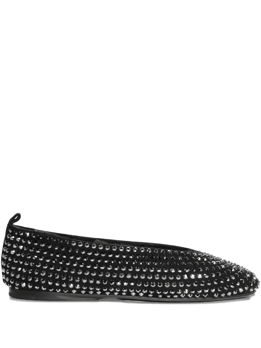 La Rose Crystal-embellished Ballet Flats In Black