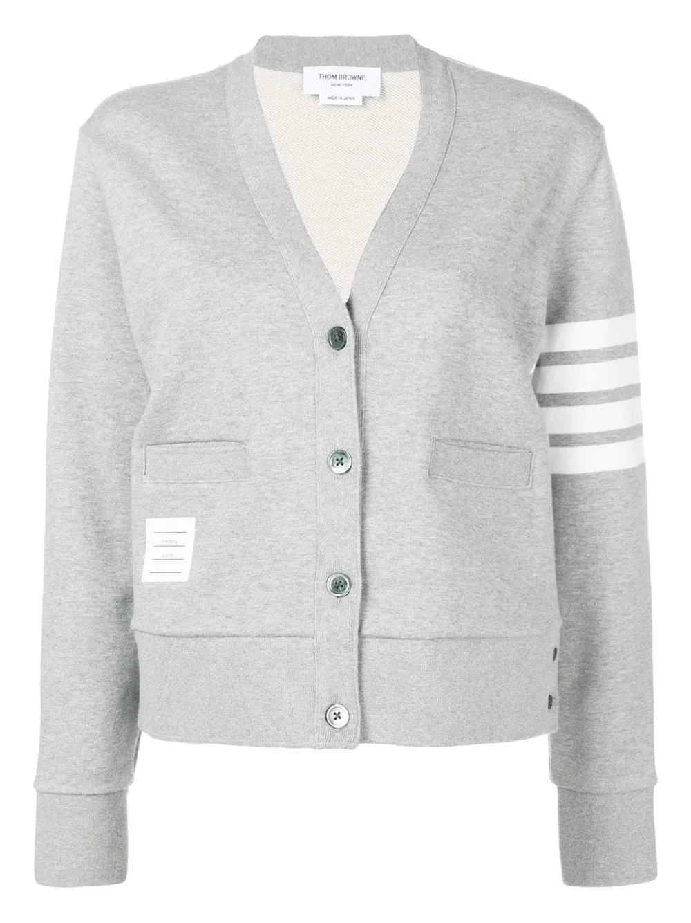 Thom Browne Cardigan con scollo a V - Grigio