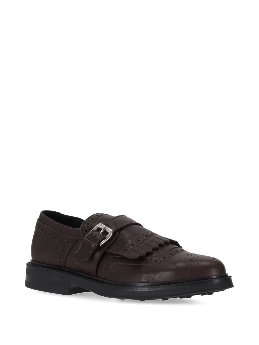 P.a.r.o.s.h Buckle Fringed-detail Monk Shoes In Animal Print