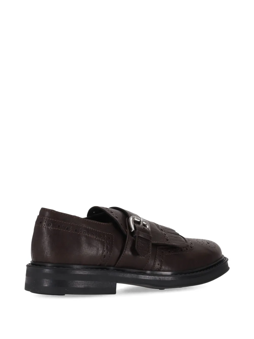 P.a.r.o.s.h Buckle Fringed-detail Monk Shoes In Animal Print