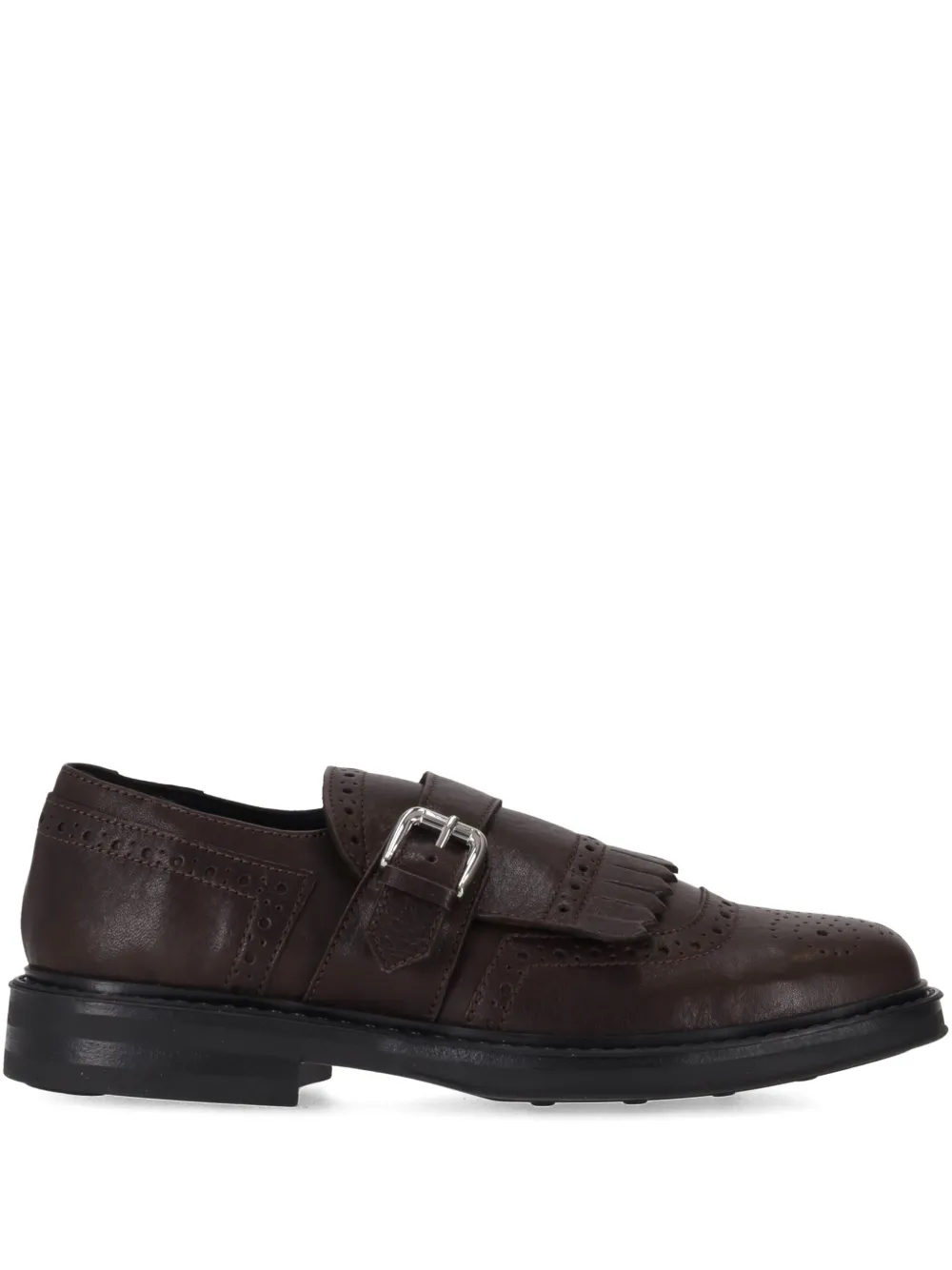P.a.r.o.s.h Buckle Fringed-detail Monk Shoes In Animal Print