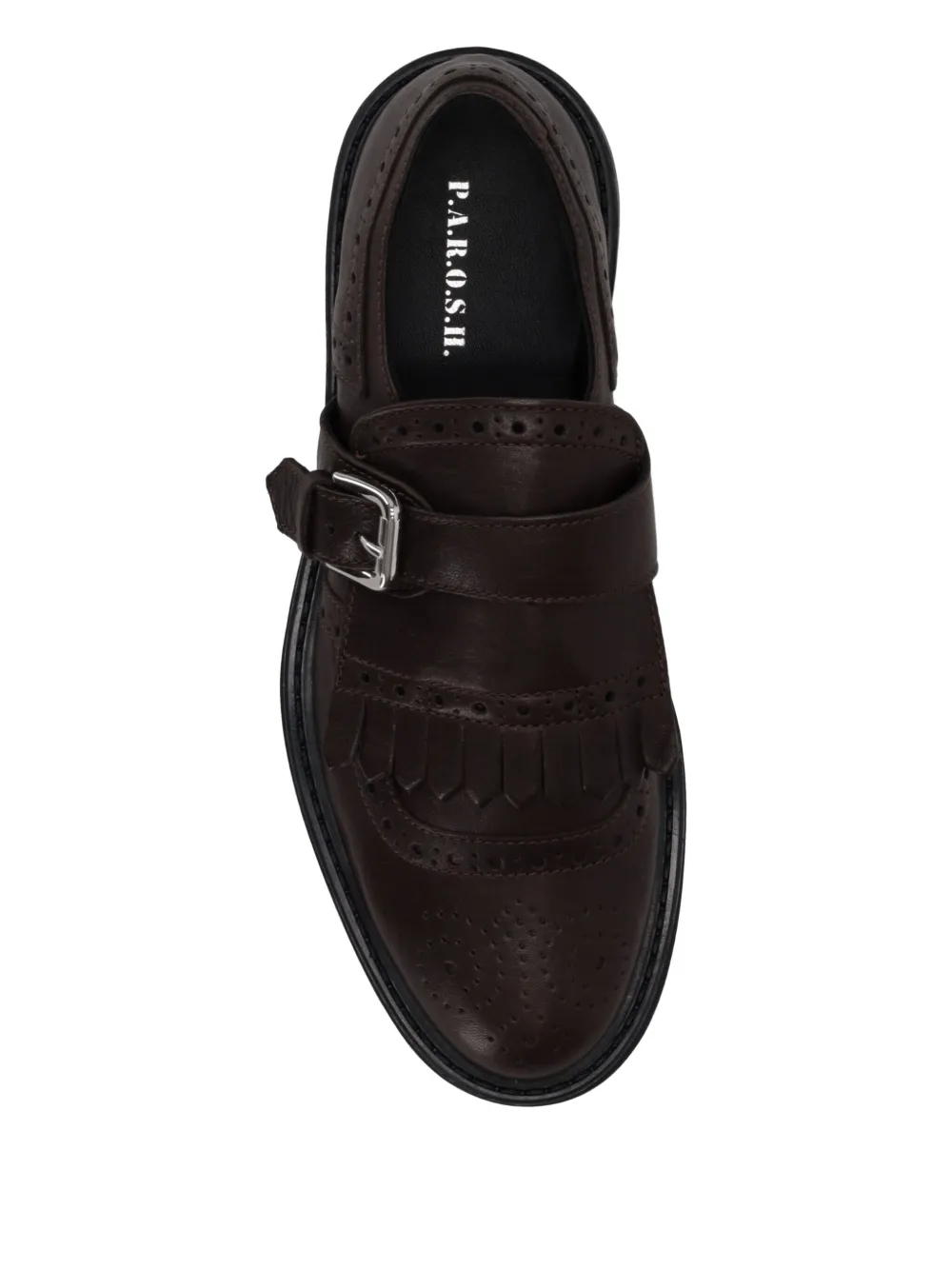 P.a.r.o.s.h Buckle Fringed-detail Monk Shoes In Animal Print