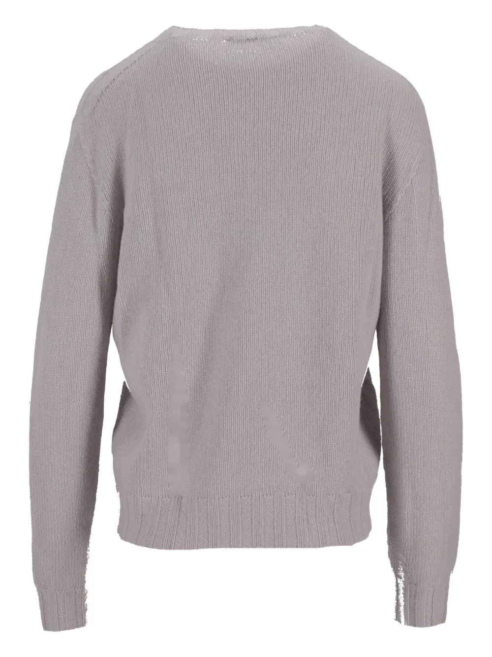 La Rose Ribbed Round-neck Sweater In Gray