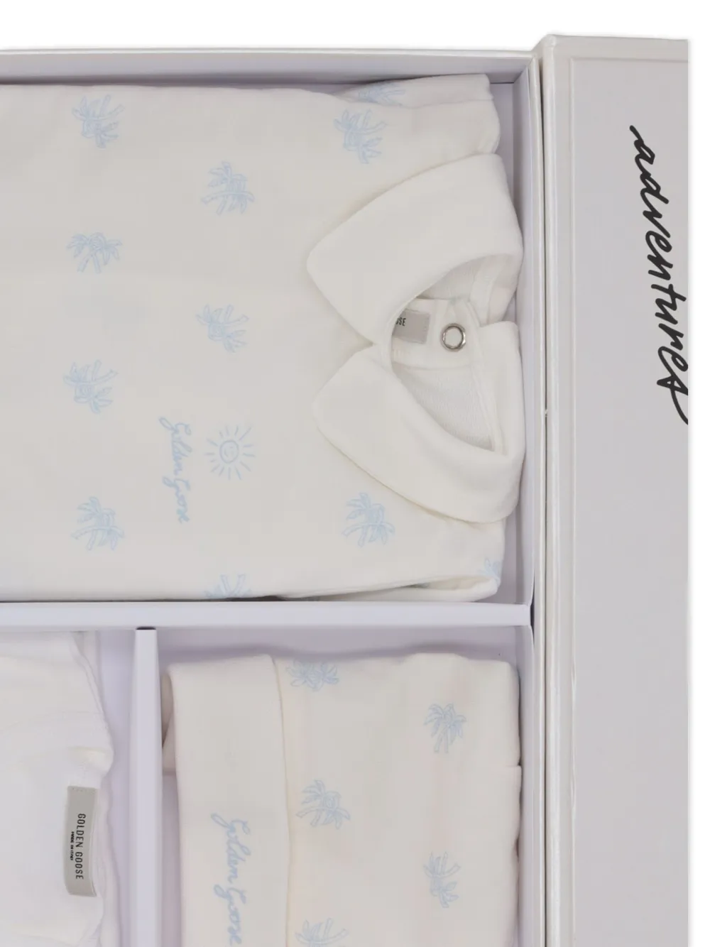 Golden Goose Kids Babypakje met palmprint Wit