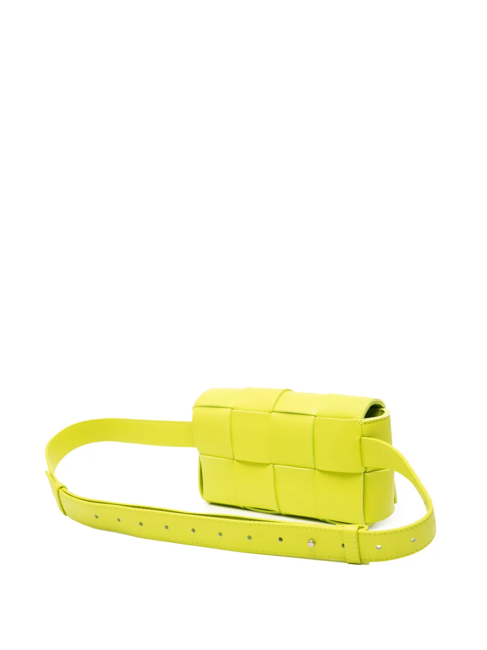 Pre-owned Bottega Veneta 2012-2025 Mini Nappa Intrecciato Cassette Belt Bag In Yellow