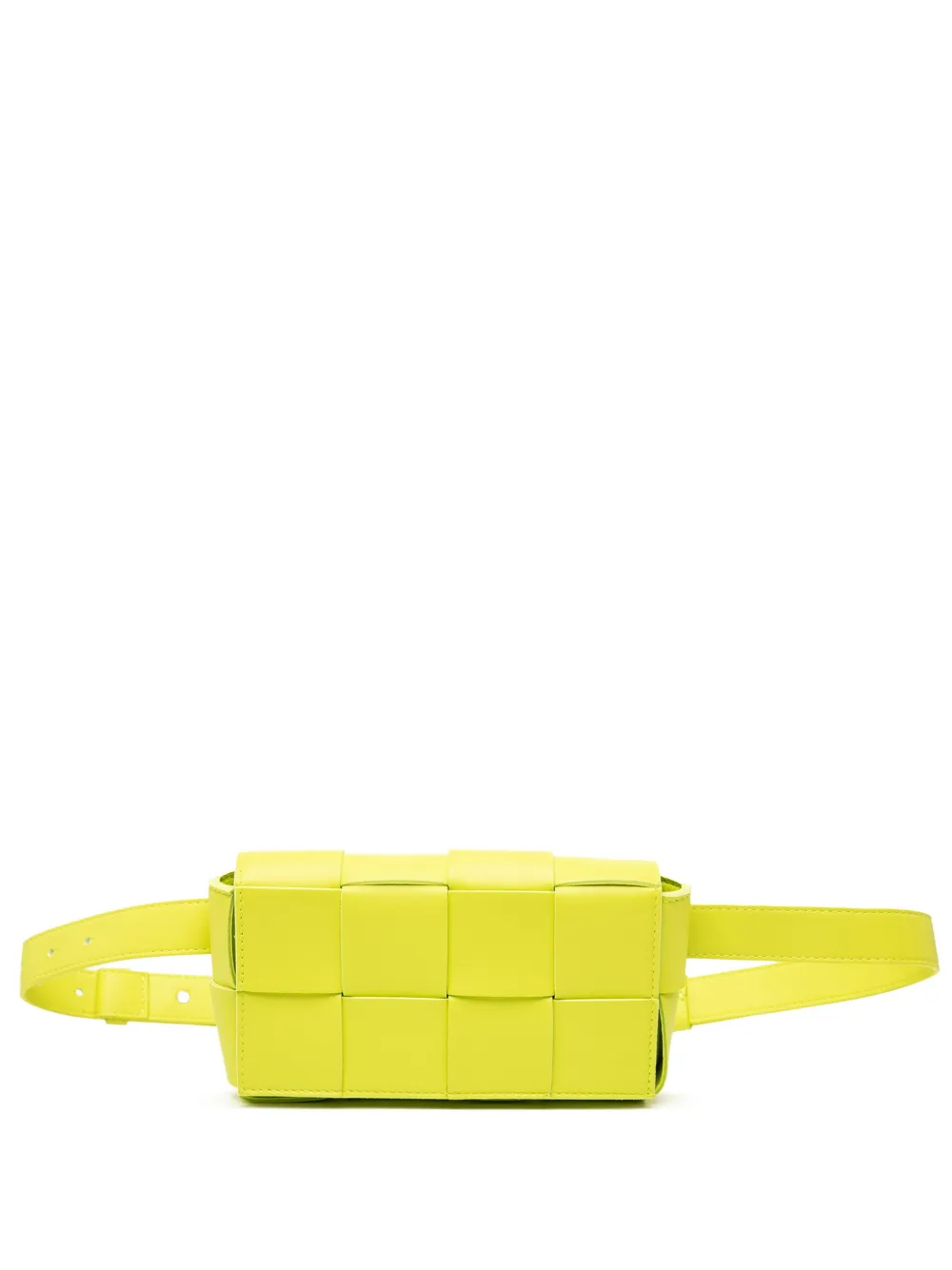 Pre-owned Bottega Veneta 2012-2025 Mini Nappa Intrecciato Cassette Belt Bag In Yellow