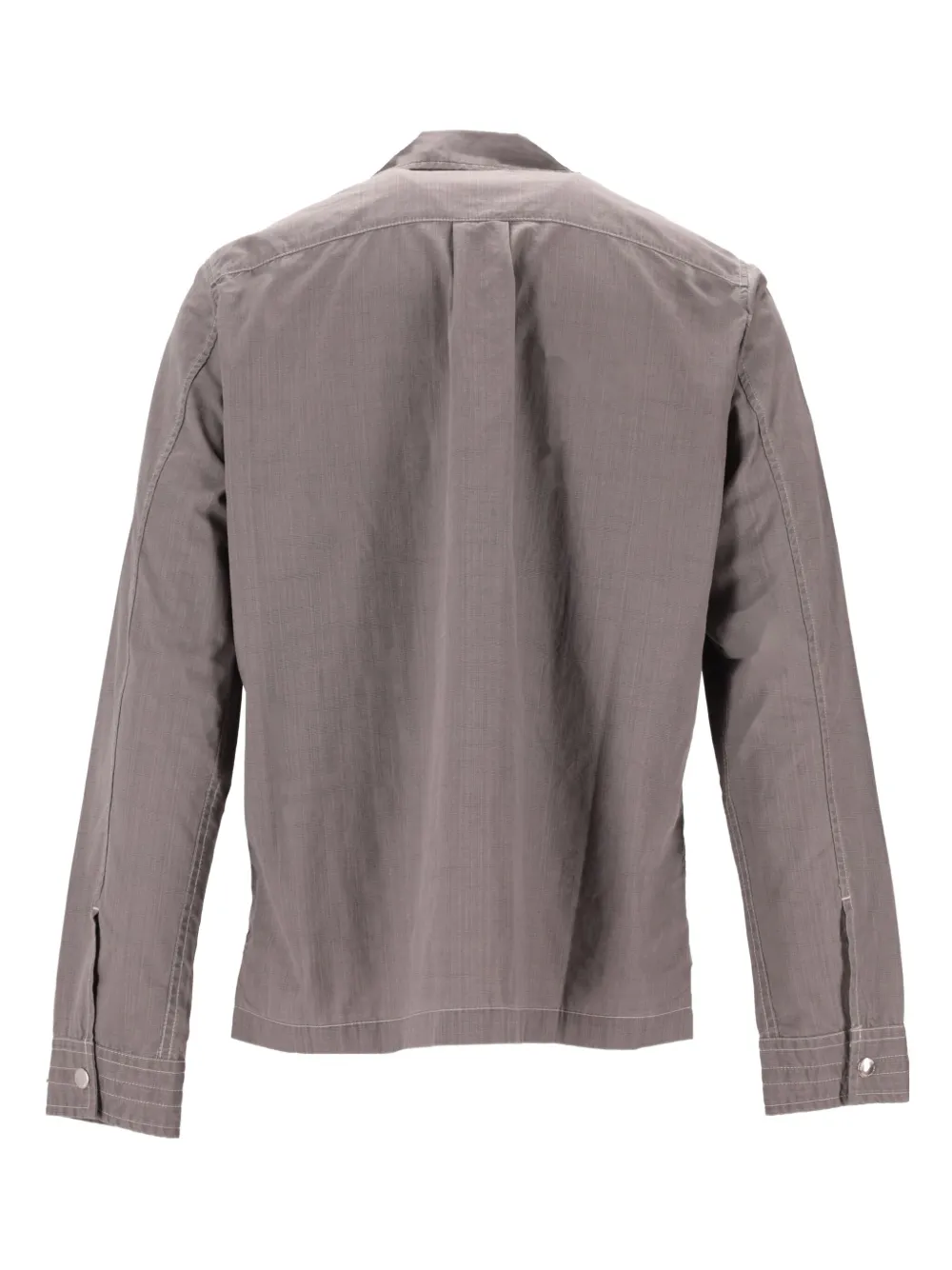 Paul Smith Coated Slub Zip-up Overshirt In Brown