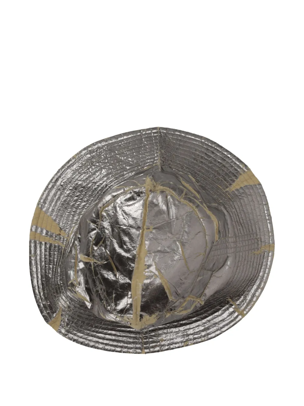 Rick Owens Metallic Wide Brim Gilligan Hat In Silver