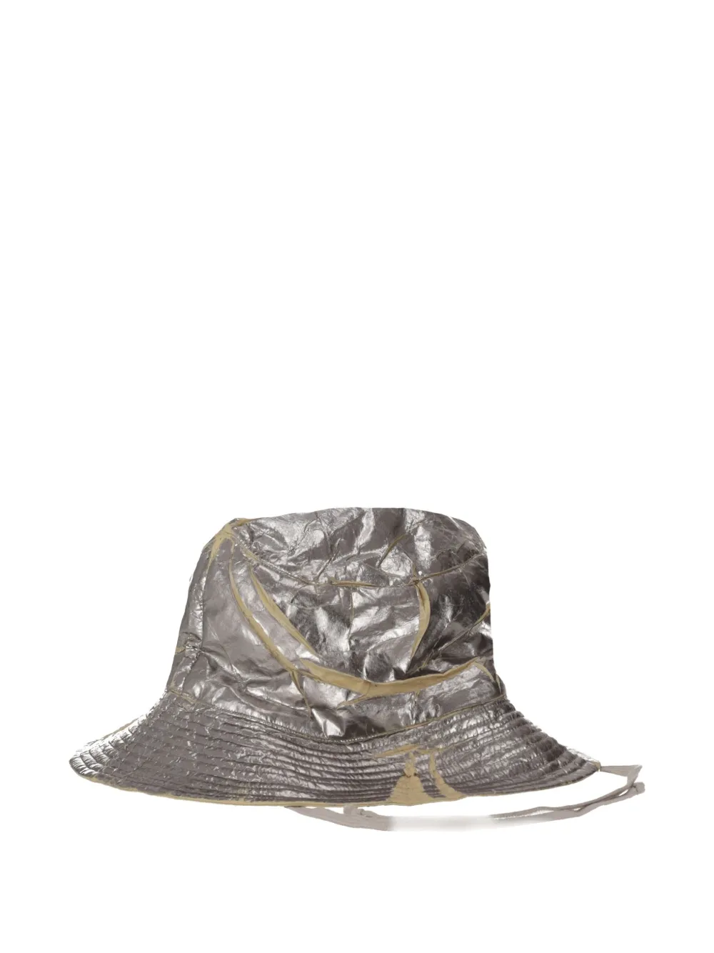 Rick Owens Metallic Wide Brim Gilligan Hat In Silver
