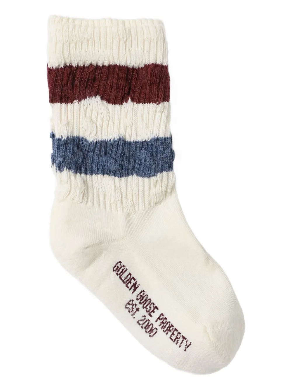 Golden Goose Kids Geribbelde sokken met strepen Beige