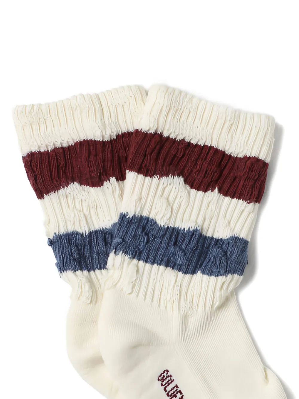 Golden Goose Kids Geribbelde sokken met strepen Beige