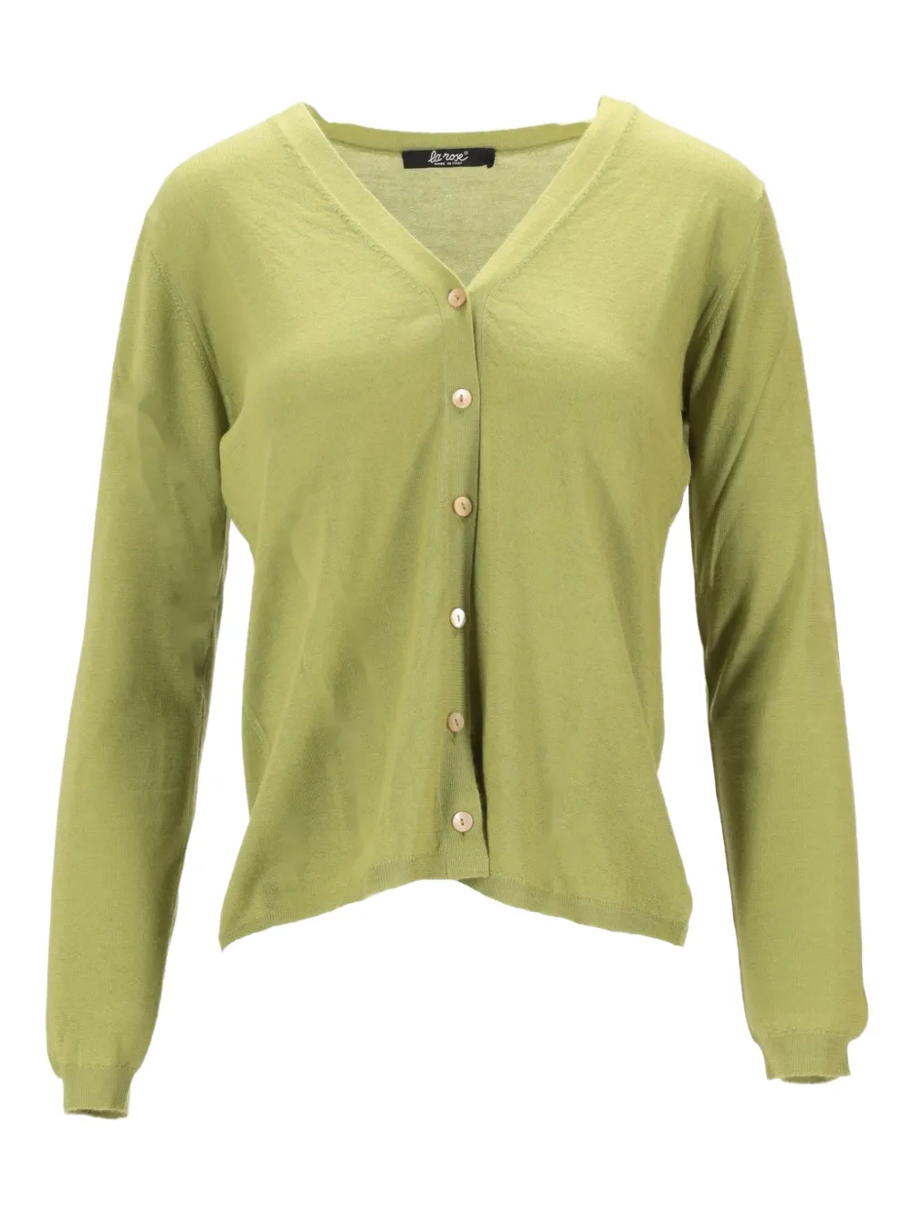 La Rose Buttoned Cardigan In Green