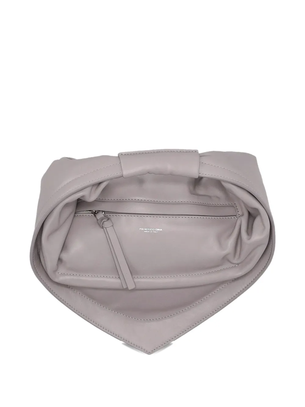 Federico Cina Midi Tortellino Leather Tote Bag In Gray