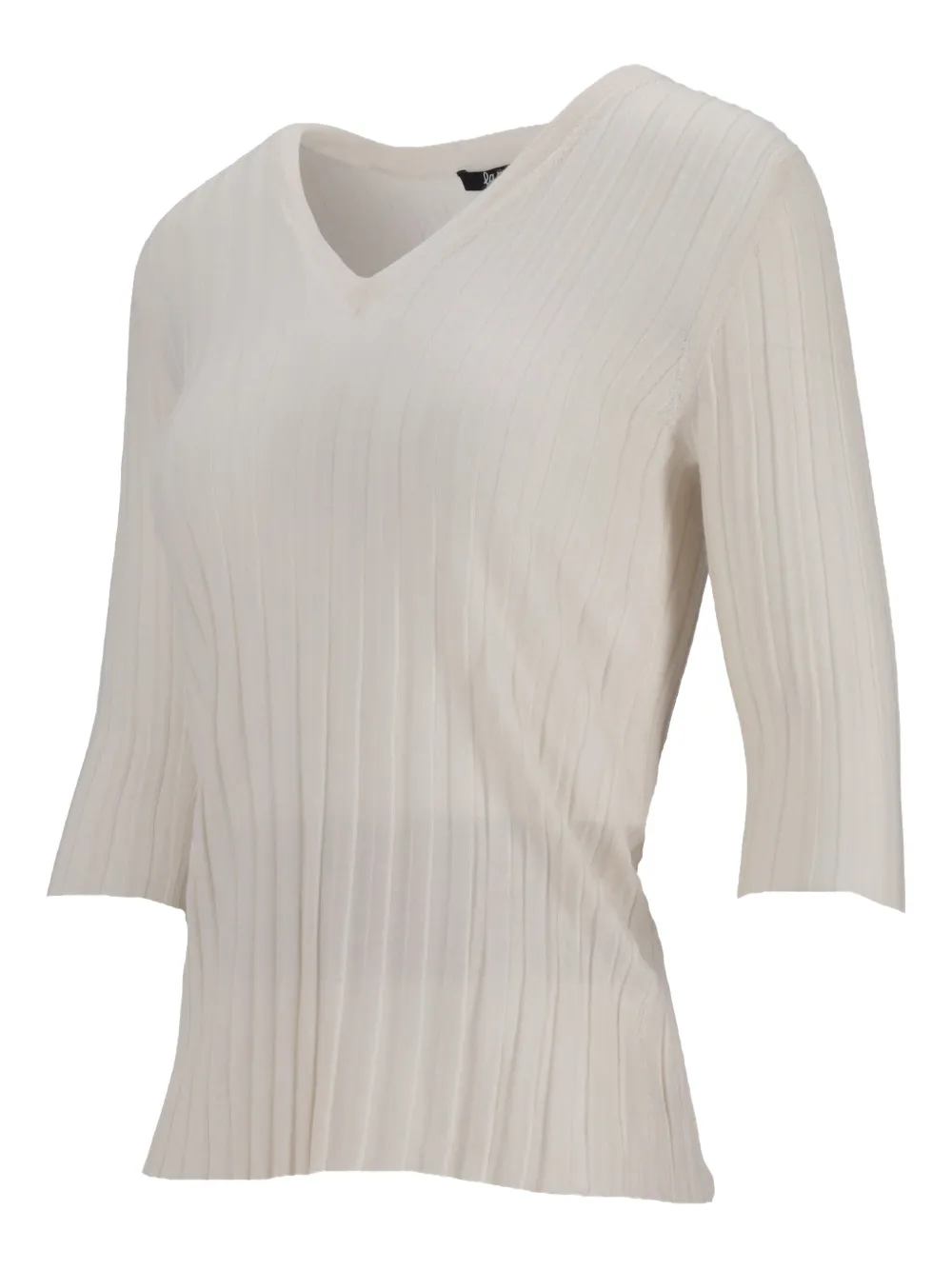 La-Rose Top met V-hals Beige