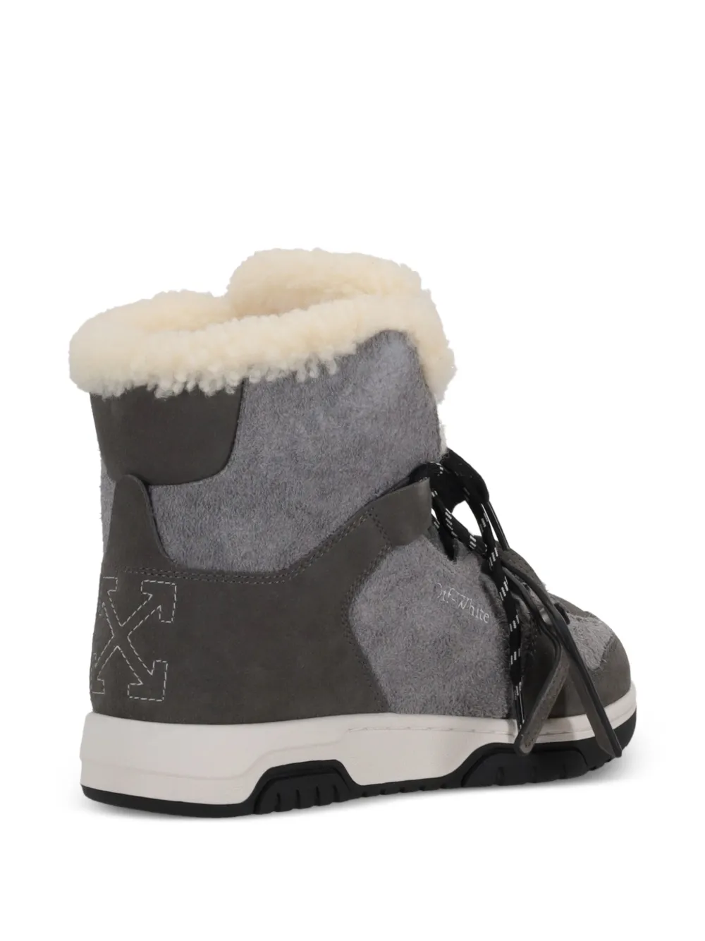  Off-white Shearling Boots - Grey 