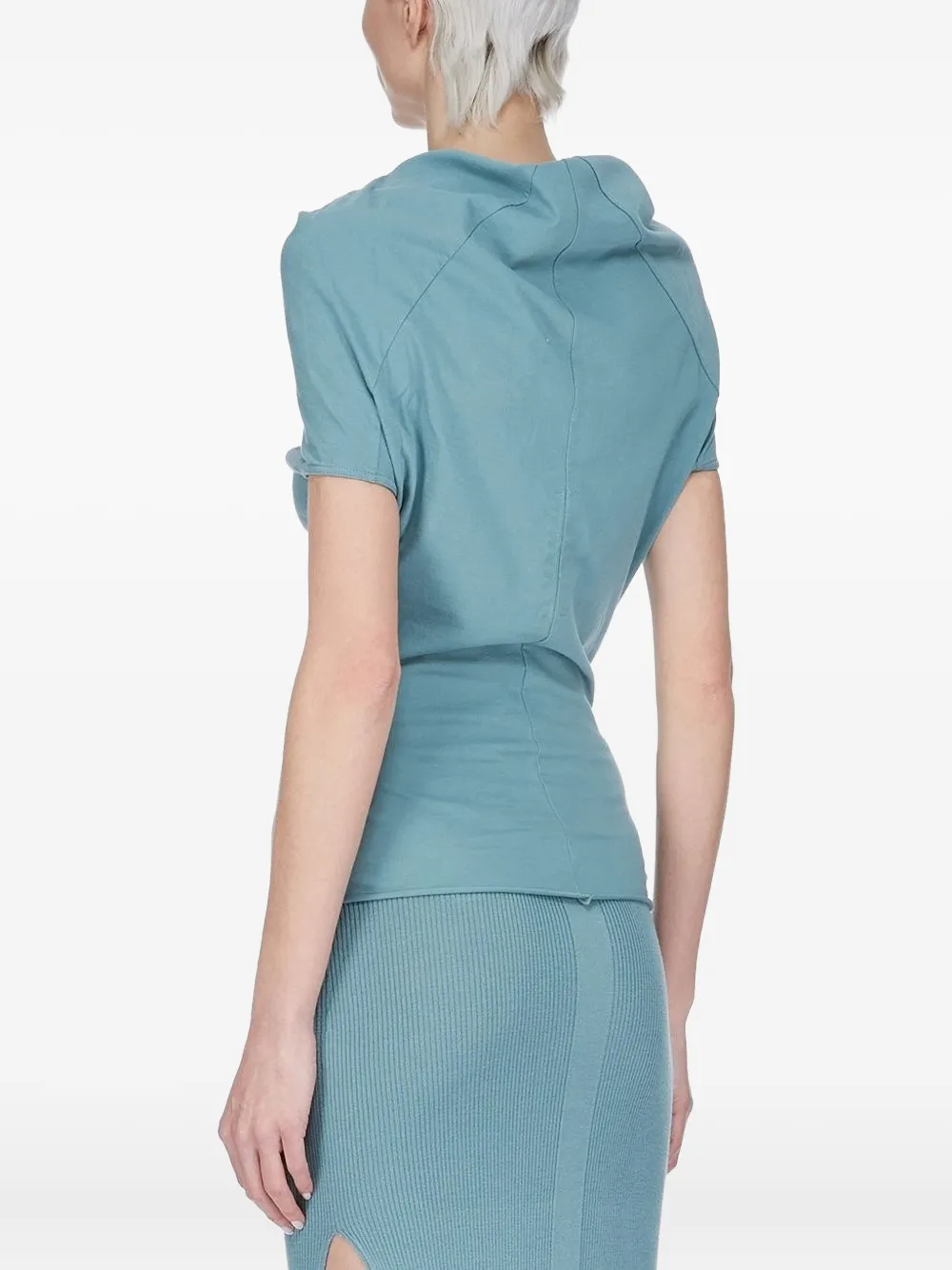 Rick Owens Jersey Shroud T-shirt In Blue