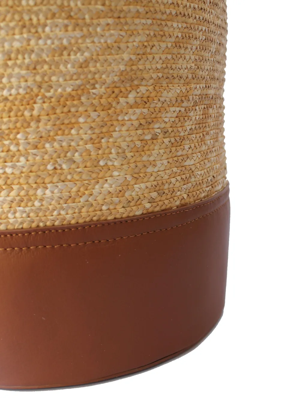 Catarzi Raffia Leather-detail Vase In Neutral