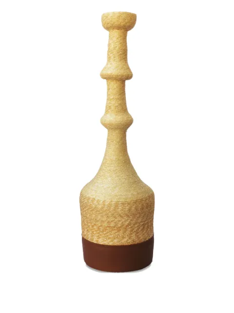 catarzi raffia leather-detail vase