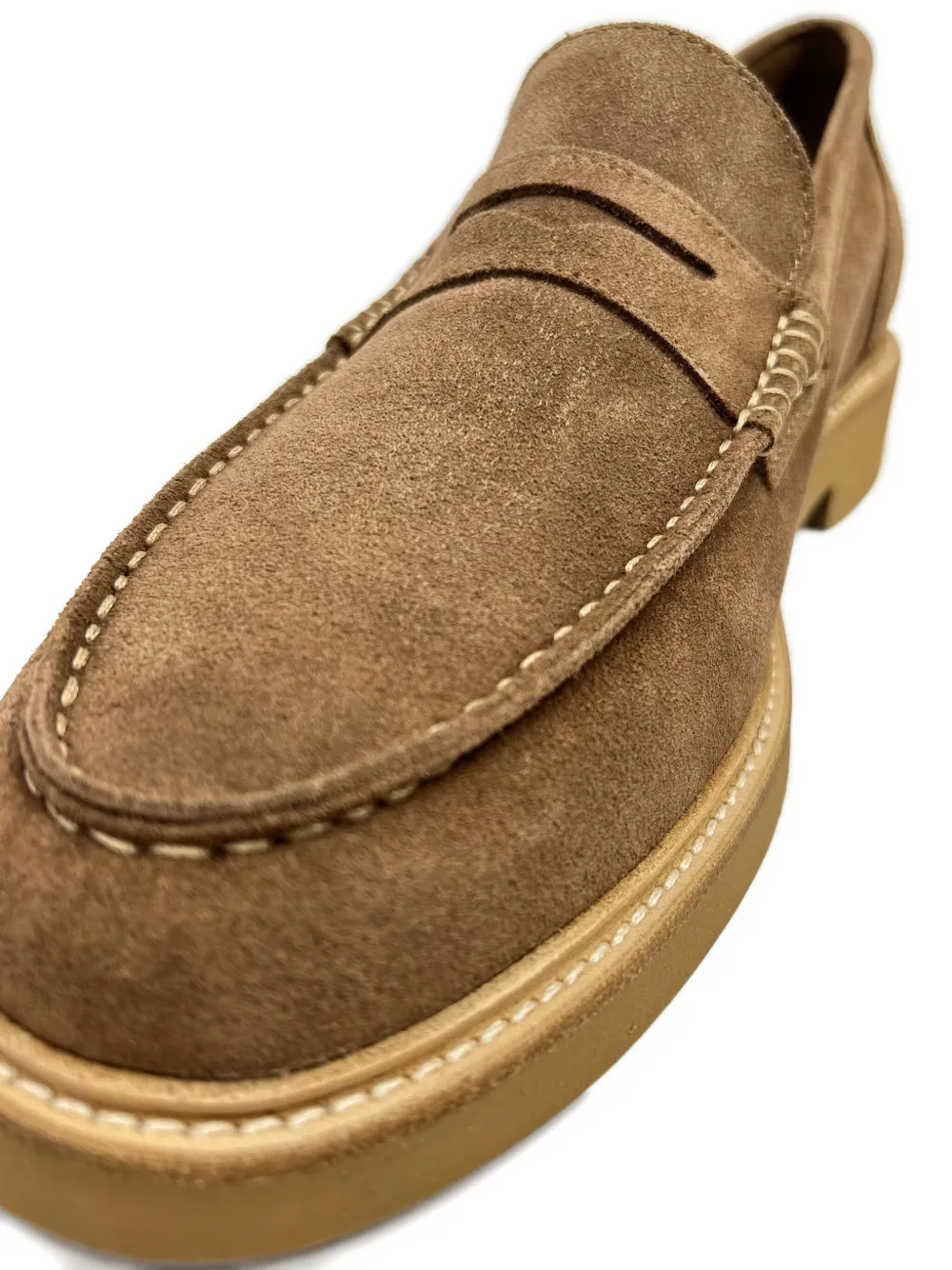 Bekk Suede Stitch Loafers In Brown