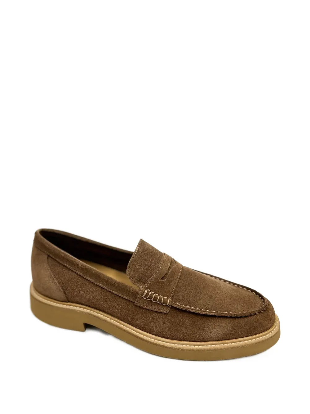 Bekk Suede Stitch Loafers In Brown