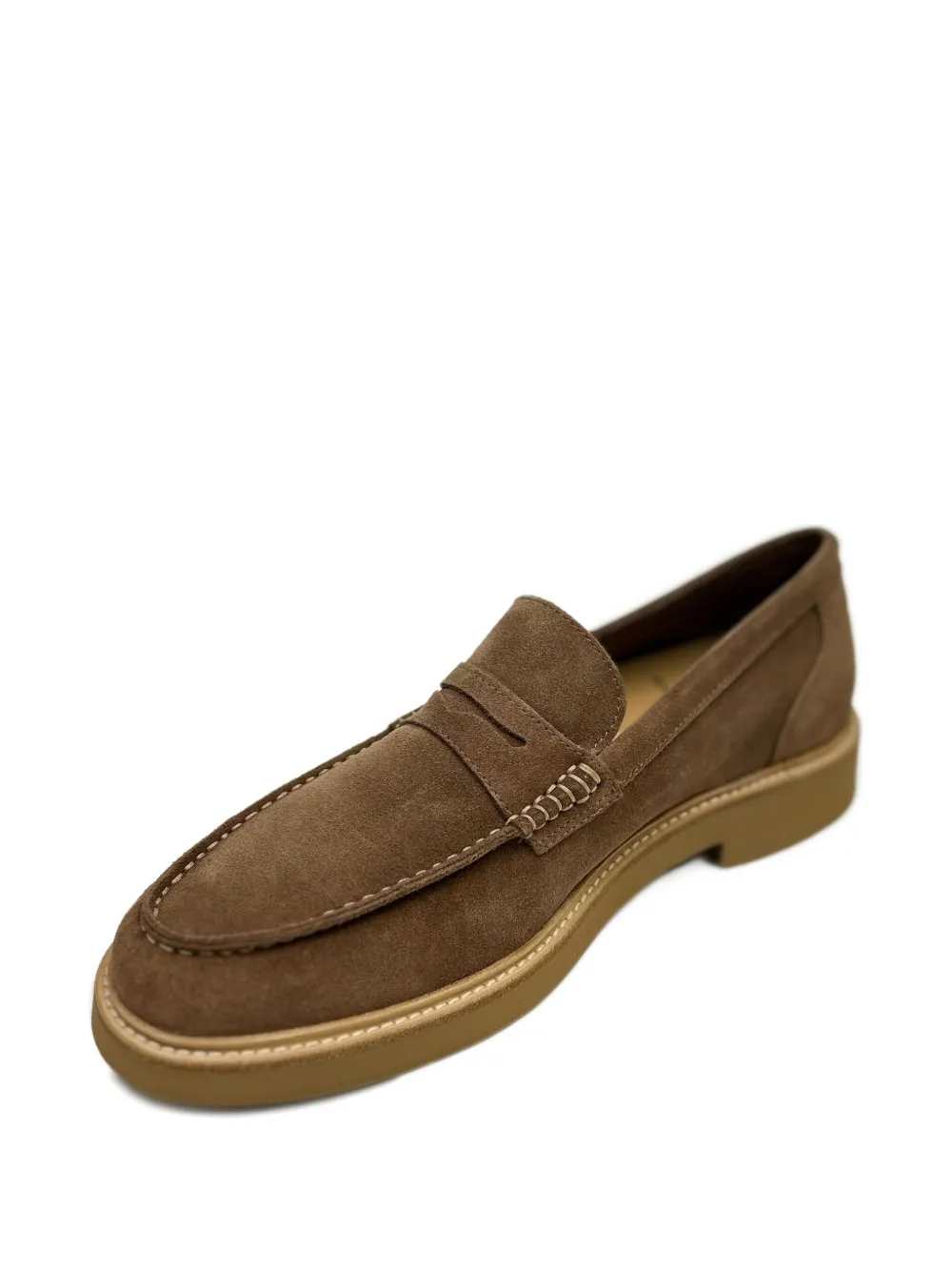 Bekk Suede Stitch Loafers In Brown