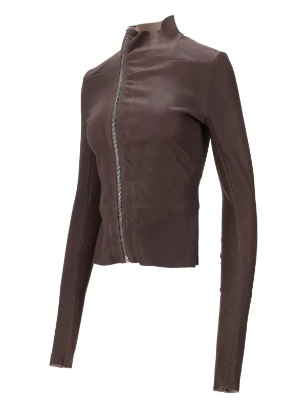 Rick Owens Gary Leather Jacket | Brown | FARFETCH