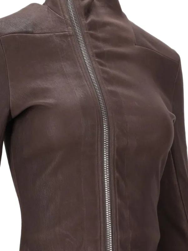 Rick Owens Gary Leather Jacket | Brown | FARFETCH