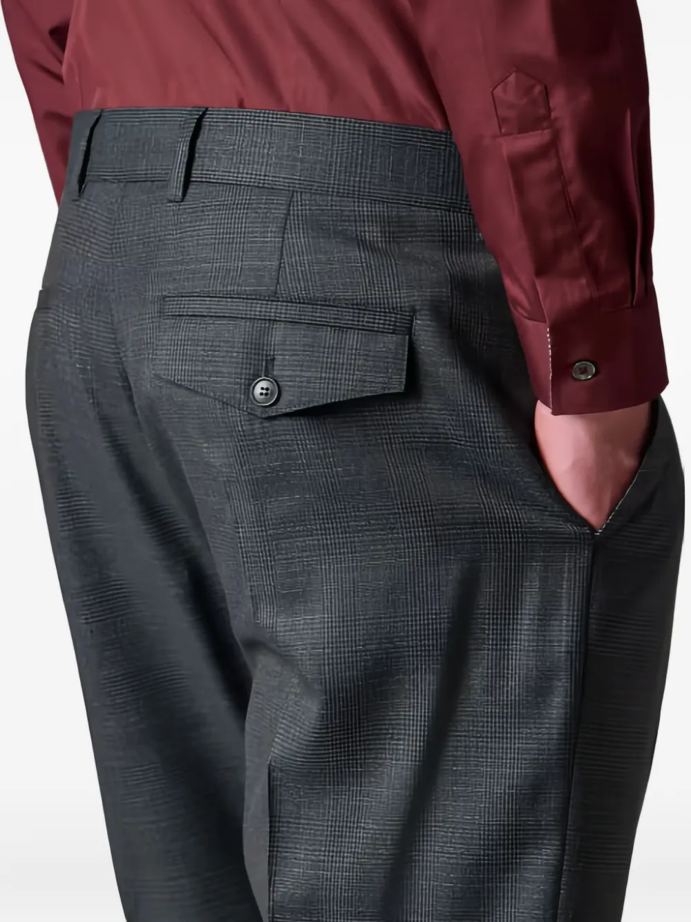 Paul Smith Pleated Trousers With Side And Back Pockets In Gray