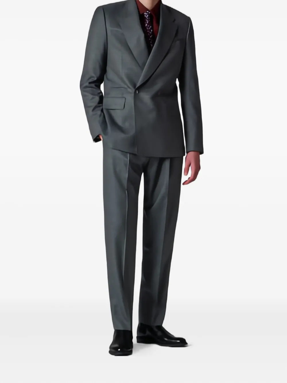 Paul Smith pleated check trouser - Grijs