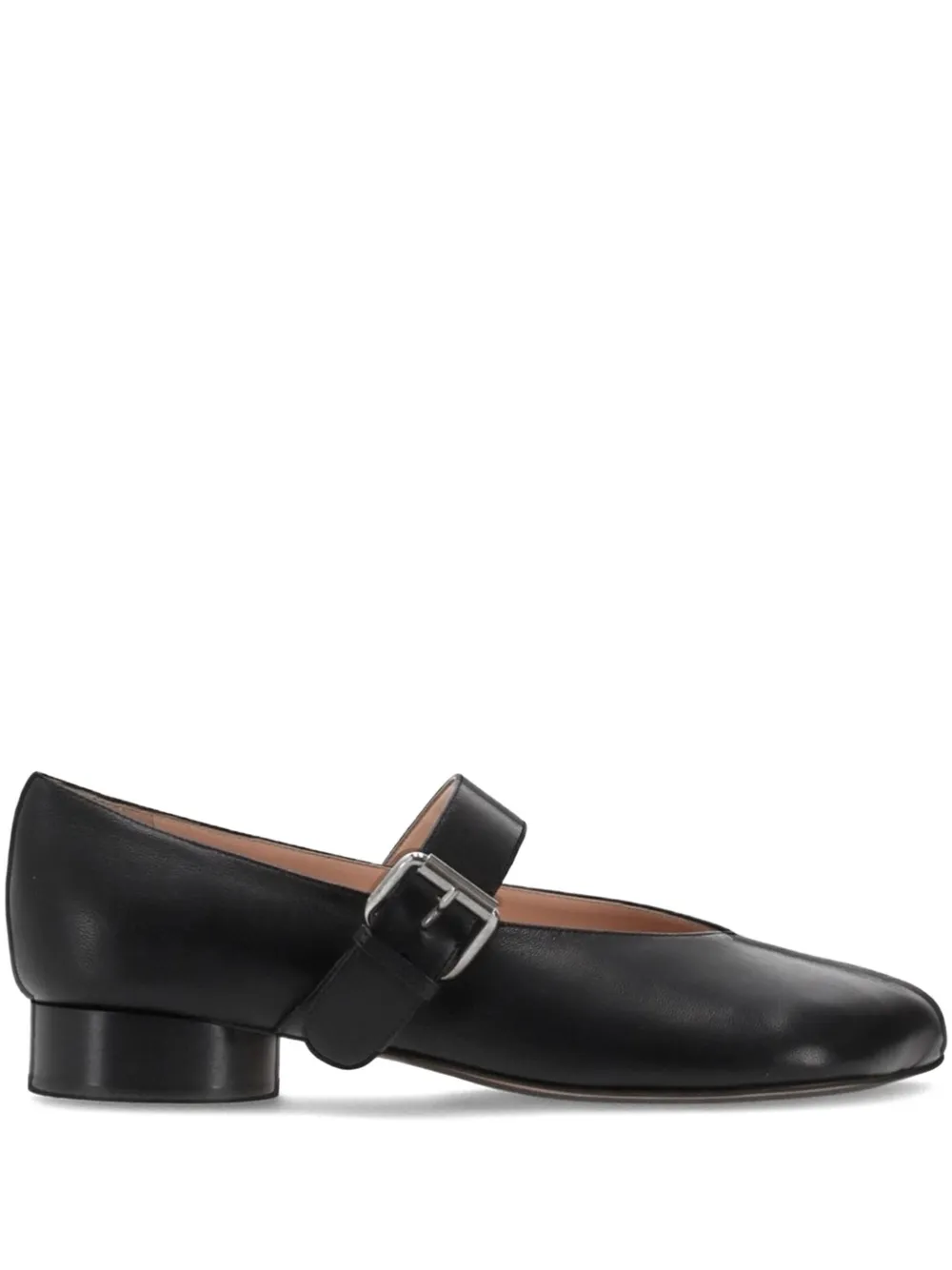 Niccolò Pasqualetti Obliqua Buckle-strap Flat Pumps In Black