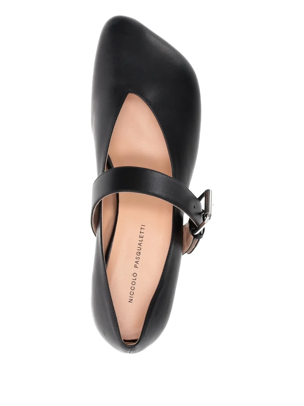 Niccolò Pasqualetti Obliqua Buckle-strap Flat Pumps In Black