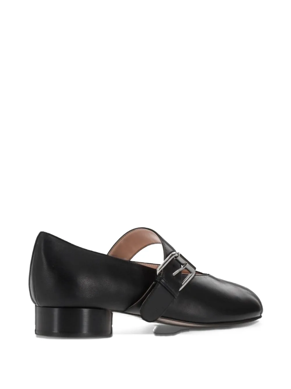 Niccolò Pasqualetti Obliqua Buckle-strap Flat Pumps In Black