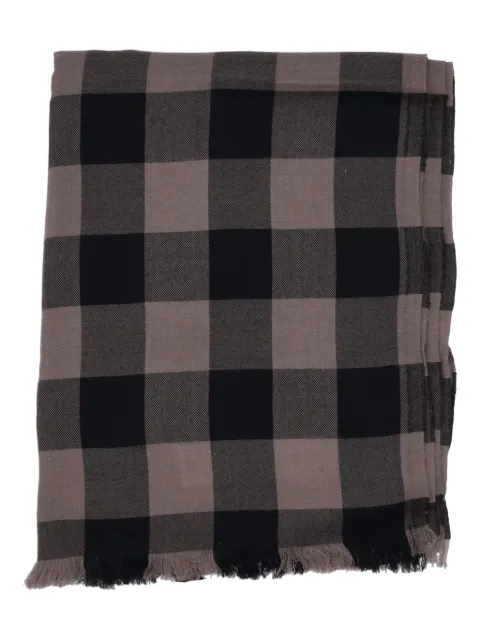 Rick Owens checked-pattern scarf