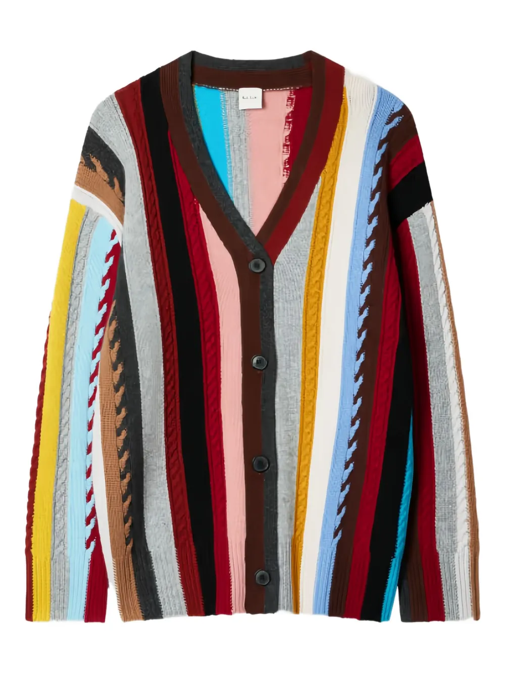 Paul Smith Signature Stripe button-down cardigan - ブラウン Paul Smith Signature Stripe button-down cardigan - ブラウン