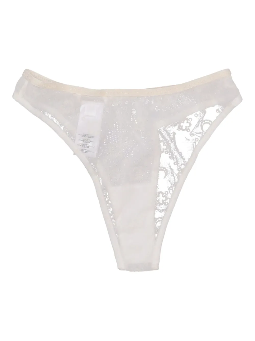 Marine Serre mesh high-cut panties - Wit