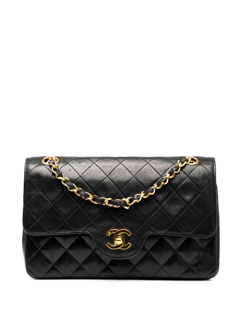 CHANEL Pre-Owned 1989-1991 スモール ココマーク マトラッセ ラムスキン ダブルフラップ ショルダーバッグ -