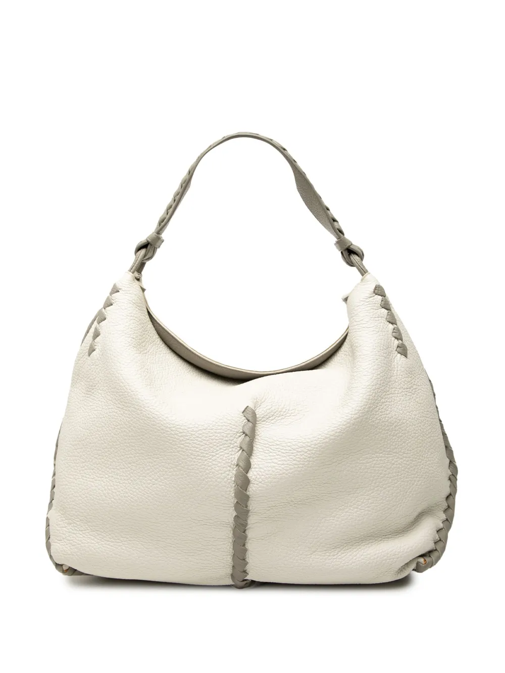 Bottega Veneta Pre-Owned 2012-2025 Large Washed Cervo Deerskin hobo bag - Bianco