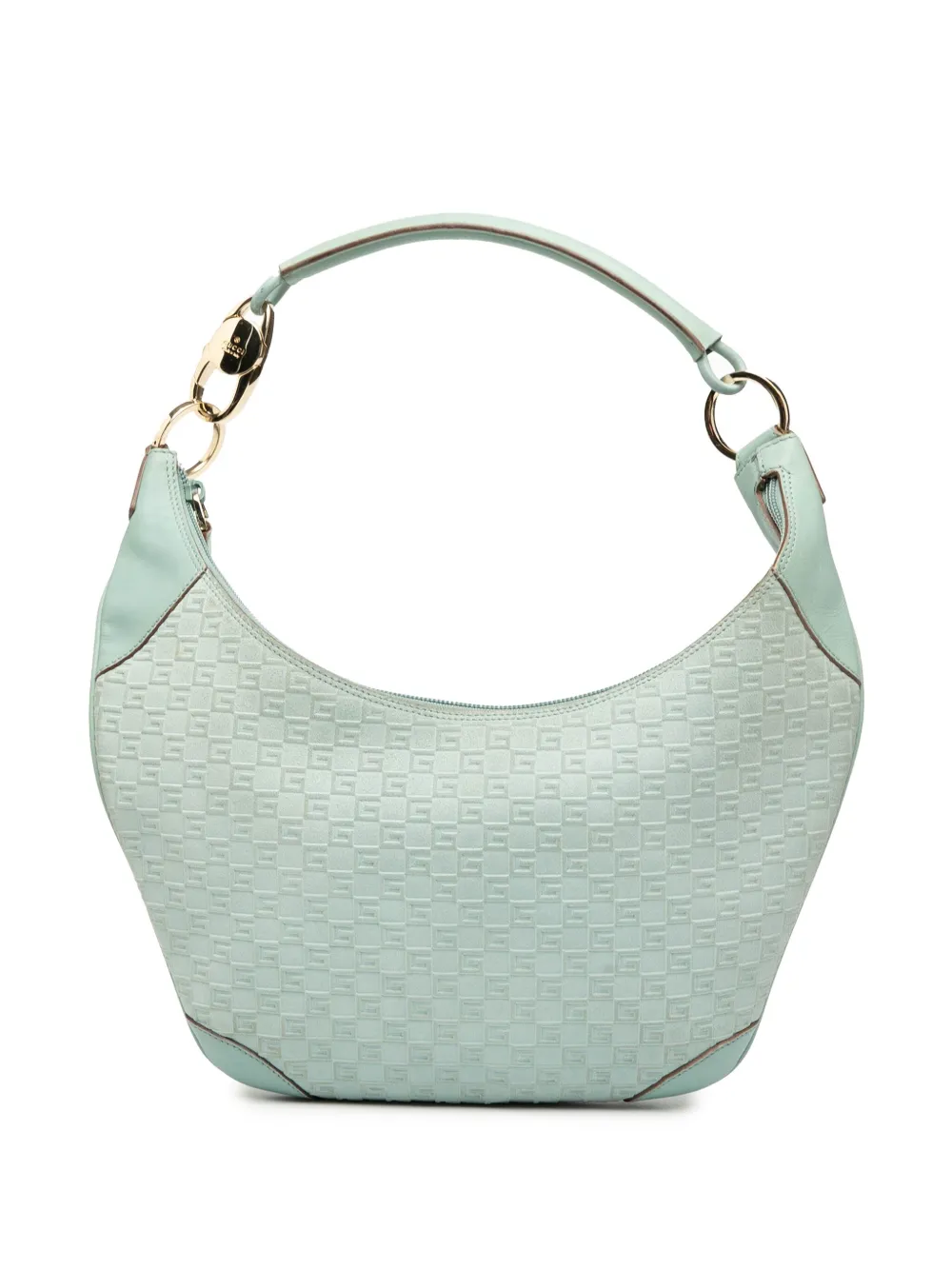 Gucci Pre-Owned 2000-2015 スクエアG スエード ホーボーバッグ - ブルー Gucci Pre-Owned 2000-2015 スクエアG スエード ホーボーバッグ - ブルー