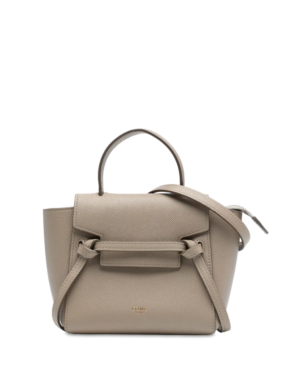 Pre-owned Celine 2020 Pico Grained Calfskin Belt Bag Satchel In Brown